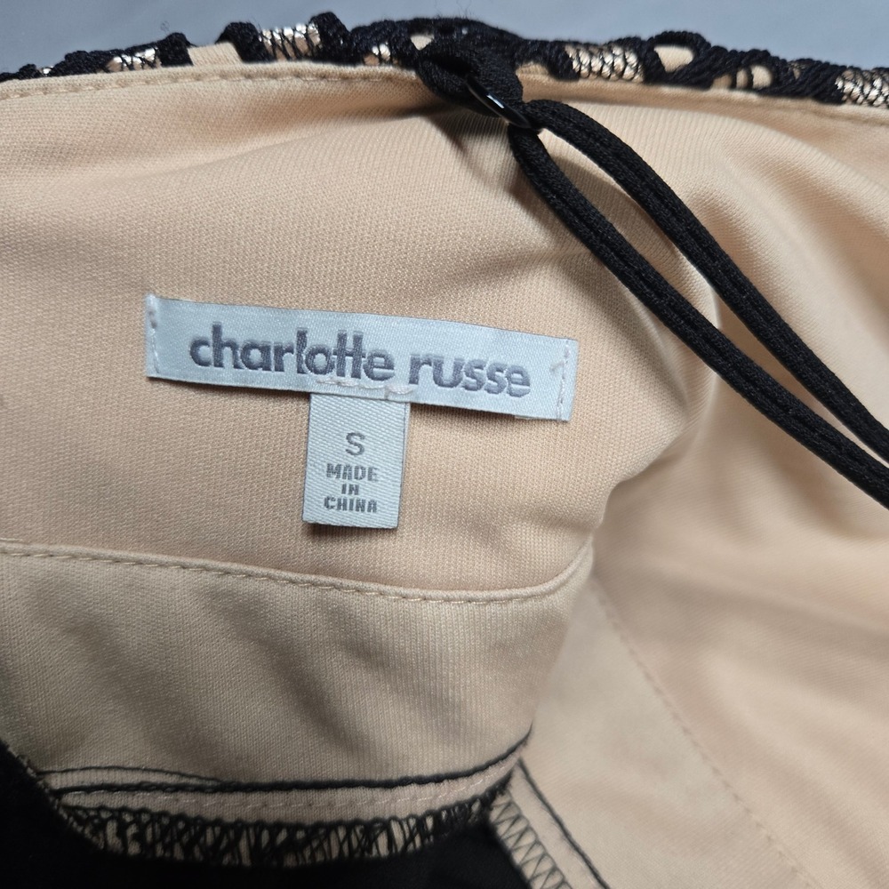 Y2k Charlotte Russe Black Gold Romper Size S Clubwear Party Going Out 2000s Glam - Picture 3 of 7